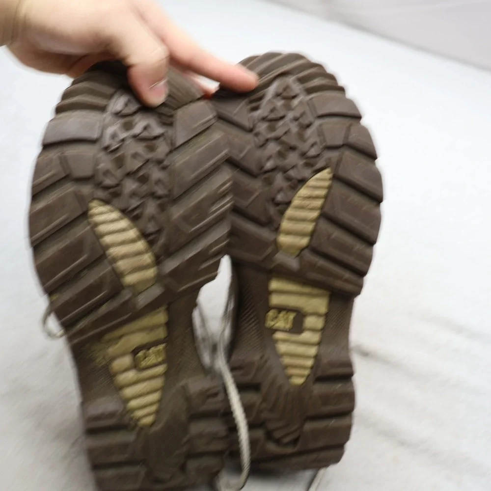 Caterpillar Men 8.5 Work Boots Brwn Antidote Leather Industrial Steel Toe Safety
